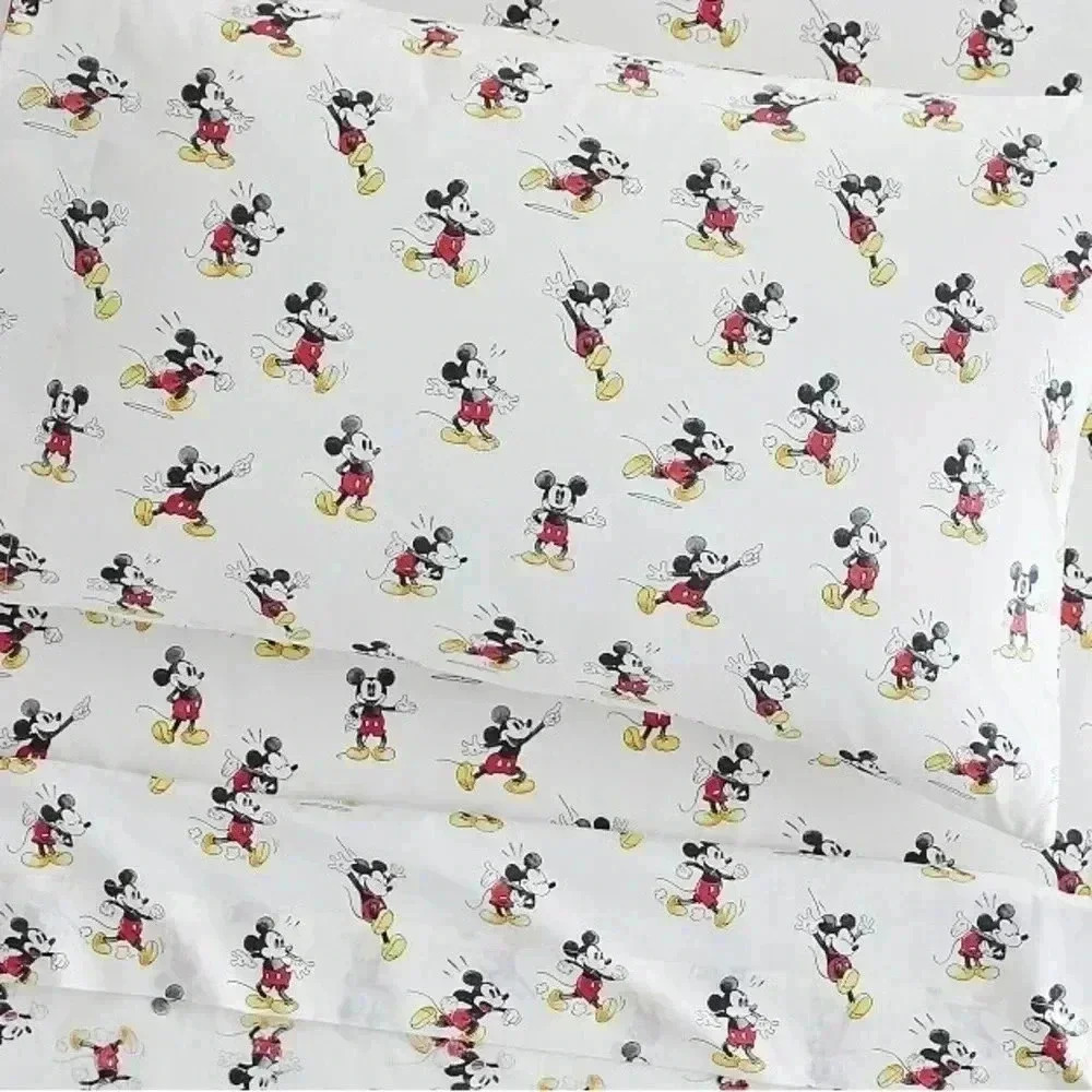 Pottery Barn Kids Mickey Mouse Bedding Sheets - White, Red, Yellow, Black